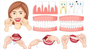 كيفية تنظيف الأسنان بالخيط